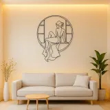 Quiet Window Muse Metal Wall Art | Feminine Figure Wall Decor