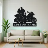 Personalized Touring Motorcycle Family of Four Metal Wall Art