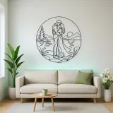 Lakeside Embrace Metal Wall Art | Romantic Couple Decor