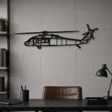 Silhouette en métal du UH-60L Black Hawk, Décoration murale en métal, Décor aéronautique, Décorateur aviateur