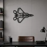 Insegna in metallo silhouette aereo F-22 Raptor Top, Silhouette di aerei in metallo, Decorazione murale di aviazione, Decorazione per aviatori