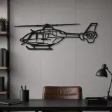 Silhouette en métal d'hélicoptère EC135T2, décoration intérieure, cadeau d'anniversaire, silhouette d'aéronef
