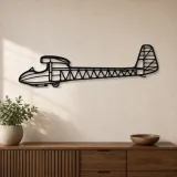Silhouette d'avion T.21B Sedbergh en métal, Décoration murale en métal, Décor aéronautique, Décor d'aviation