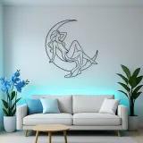 Crescent Reclining Figure Metal Wall Art | Celestial Woman Wall Decor