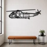 Silhouette en métal d'avion SH-3 Sea King, décoration murale en métal, décoration aéronautique, décoration d'aviation
