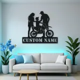 Personalized Mini Dirt Bike Family Metal Wall Art