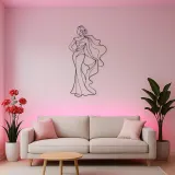 Flowing Scarf Profile Metal Wall Art | Fashion Figure Wall Decor