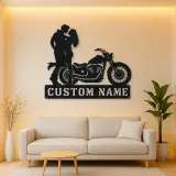 Personalized Chopper Romance Metal Wall Art with Heart