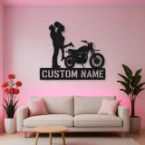 Personalized Dirt Bike Lifted Couple Metal Wall Art