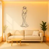 Elegant Back Outline Metal Wall Art | Feminine Figure Wall Decor