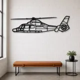 Insegna in metallo silhouette aereo Dauphin AS365N3+, Silhouette aereo in metallo, Decorazione parete aviatore, Decorazione aviazione
