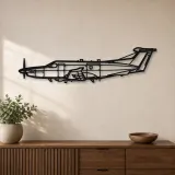 Silhouette d'avion U-28A Draco en métal, Décoration murale en métal, Décor aéronautique, Décor d'aviation