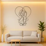 Heart Frame Lovers Metal Wall Art | Romantic Couple Decor