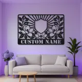 Personalized Magnolia Monogram Metal Wall Art