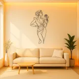 Fashion Muse with Rose Metal Wall Art | Botanical Woman Wall Decor