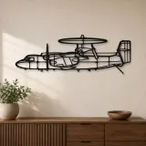 Silhouette en métal d'avion E-2C Hawkeye, décoration murale en métal, décoration aéronautique, cadeau pour aviateurs