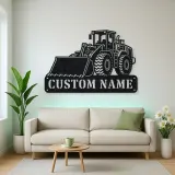 Personalized Large Wheel Loader Front Bucket Metal Wall Art