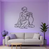 Seated Muse with Vase Metal Wall Art | Feminine Figure Wall Decor