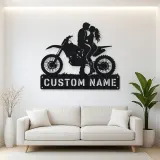 Personalized Dirt Bike Couple Metal Wall Art