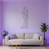 Side Profile Elegance Metal Wall Art | Fashion Figure Wall Decor