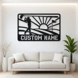 Personalized Golf Swing Metal Wall Art with Fairway