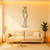 Standing Contrapposto Metal Wall Art | Feminine Figure Wall Decor