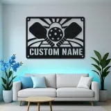 Personalized Pickleball Metal Wall Art with Sunrise Court
