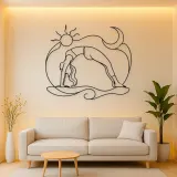 Garland Pose Grounded Metal Wall Art | Yoga and Meditation Wall Decor