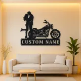 Personalized Cruiser Couple Metal Wall Art with Lifted Heel