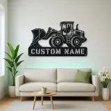 Personalized Wheel Loader Dumping Material Metal Wall Art