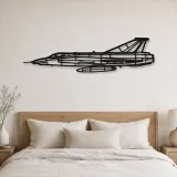 Silhouette de l'avion RF-35 Draken en métal, décoration murale en métal, décoration aéronautique, décoration d'aviateur
