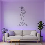 Raised Arm Draped Gown Pose Metal Wall Art | Fashion Figure Wall Decor