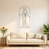 Elegante Bogen-Silhouette Metall-Wandkunst | Modefigur Wanddekoration