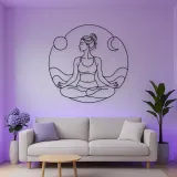 Lotus Pose Meditation Metal Wall Art | Yoga and Meditation Wall Decor