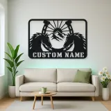 Personalized Horse Pair Metal Wall Art with Horseshoe