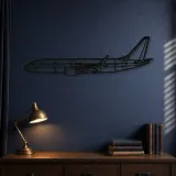Silhouette d'avion en métal 737, décoration murale en métal, décoration aéronautique, cadeau pour pilote