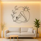 Downward Dog Line Metal Wall Art | Yoga and Meditation Wall Decor