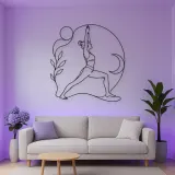 Warrior One Strength Metal Wall Art | Yoga and Meditation Wall Decor