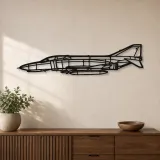Silhouette d'avion F-4E Phantom en métal, Décoration murale en métal, Décor aéronautique, Décor d'aviation