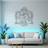 Bench Cuddle Pair Metal Wall Art | Romantic Couple Decor