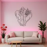 Flower Gift Lovers Metal Wall Art | Romantic Couple Decor