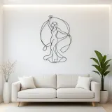 Woman with Silk Ribbon Metal Wall Art | Feminine Figure Wall Decor