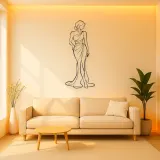 Draped Fabric Woman Metal Wall Art | Fashion Figure Wall Decor