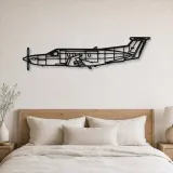Silhouette en métal d'avion PC 12, Décoration murale en métal, Décor aéronautique, Cadeau pour aviateur