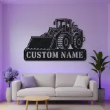 Personalized Large Wheel Loader Front Bucket Metal Wall Art