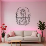 Balcony Embrace Metal Wall Art | Romantic Couple Decor