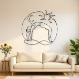Arte mural de metal Wheel Pose Energy | Decoración mural de yoga y meditación