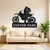 Personalized Dirt Bike Couple Metal Wall Art