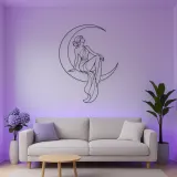 Crescent Moon Woman Metal Wall Art | Celestial Woman Wall Decor