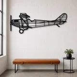 Silhouette en métal d'avion JN-4A, Décoration murale en métal, Décor aéronautique, Décor d'aviation